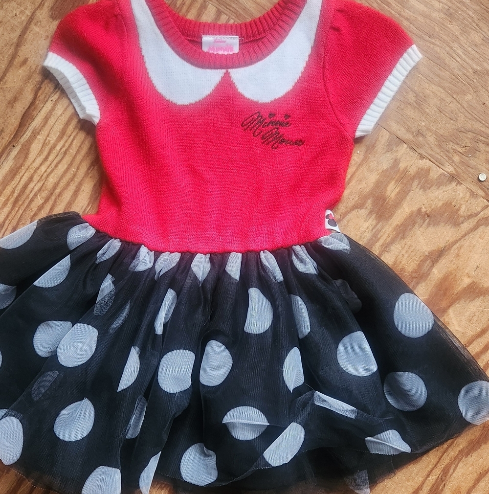 Disney Minnie Mouse Red & Black Polka Dot Tulle Dress
